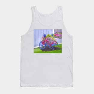 Wheelbarrel in Town Square, Ocean Park Maine Tank Top